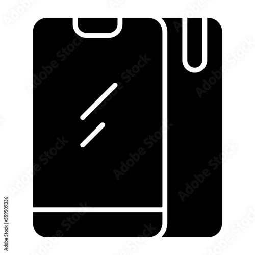 Smartphone Isolated Silhouette Solid Line Icon with smartphone, android-phone, cell-phone, mobile, phone Infographic Simple Vector Illustration