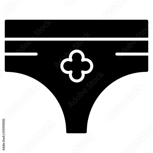 Panty Isolated Silhouette Solid Line Icon with panty, bikini, clothing, swimwear, underwear Infographic Simple Vector Illustration