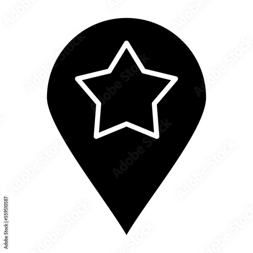 Favorite-Place Isolated Silhouette Solid Line Icon with favorite-place, favorite-location, location, map, pin Infographic Simple Vector Illustration