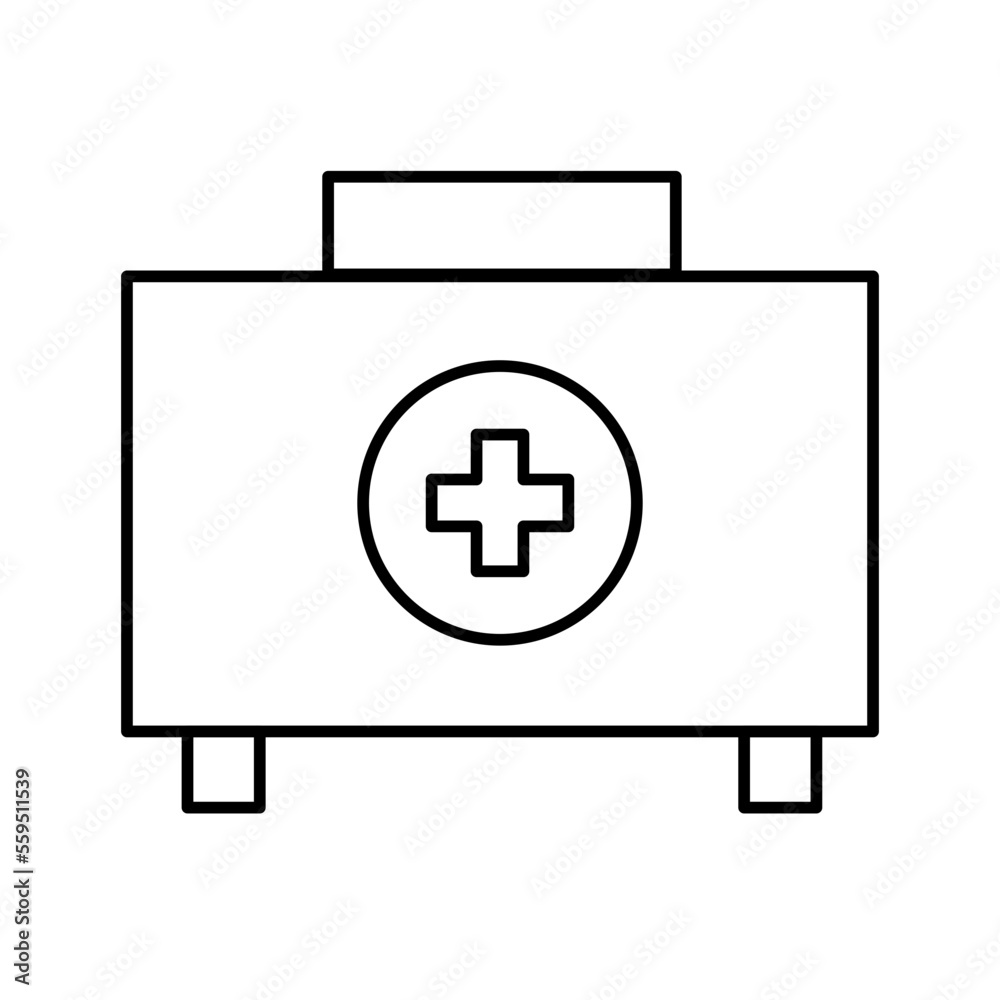Fototapeta premium Medical-Bag Isolated Silhouette Solid Line Icon with medical-bag, health, healthcare, medical, medicine, paramedic Infographic Simple Vector Illustration