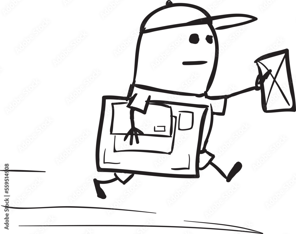 Postman carries letters and parcels Postman carries letters and parcels
