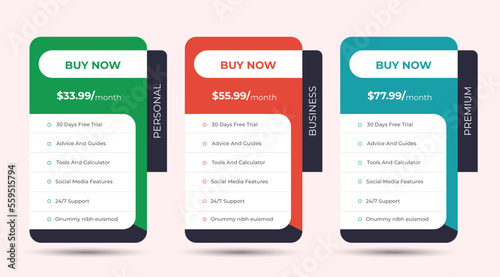 Pricing table design template for websites, Pricing table design, Hosting table banner