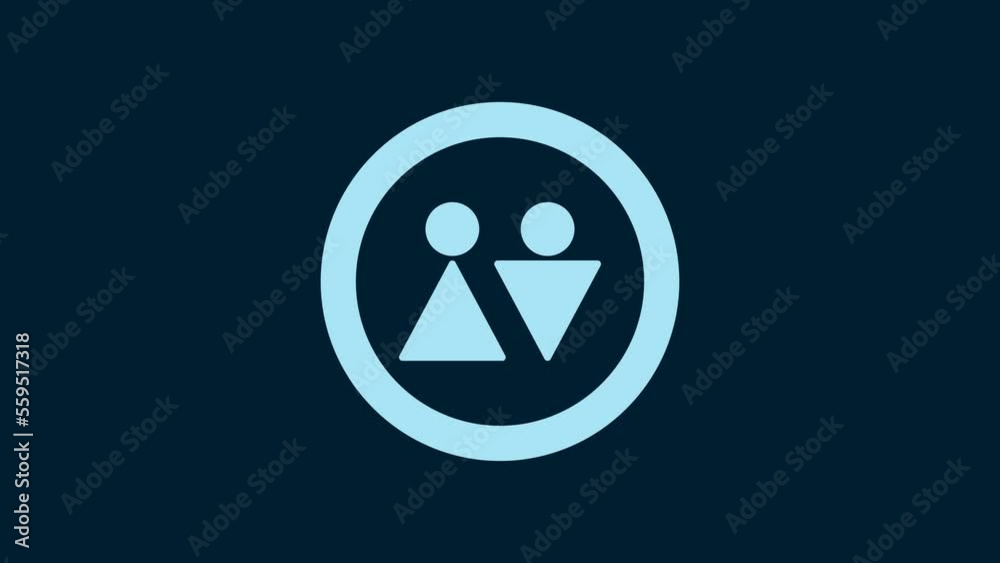 White Toilet icon isolated on blue background. WC sign. Washroom. 4K Video motion graphic animation White Toilet icon isolated on blue background. WC sign. Washroom. 4K Video motion graphic animation