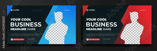 Modern YouTube thumbnail template and business thumbnail for corporate video thumbnail YouTube cover and web banner template	