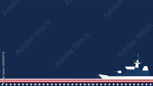 U.S. Marine Corps Birthday background with copy space area. Blue background U.S Flag. Using Stars, red and white stripes. Vector illustration	
