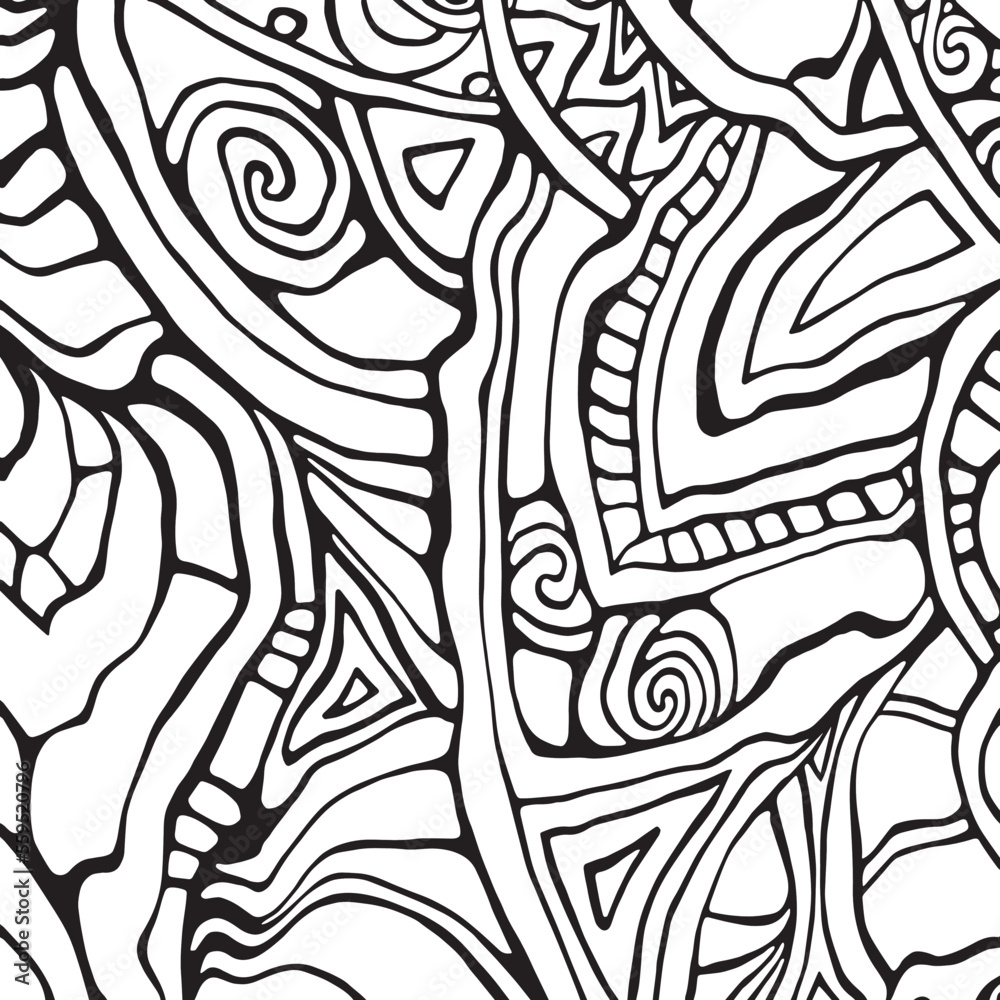 Amazonia Festival Print Pattern Black&White Amazonia Festival Print Pattern Black&White