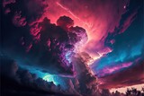 Beautiful And Inspiring Sky With Colorful Clouds and Celestial Phenomena