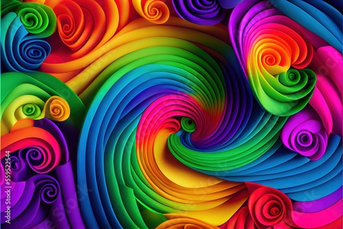 Colorful background  rainbow-colored texture  with a fun and playful feel. Ai Generative