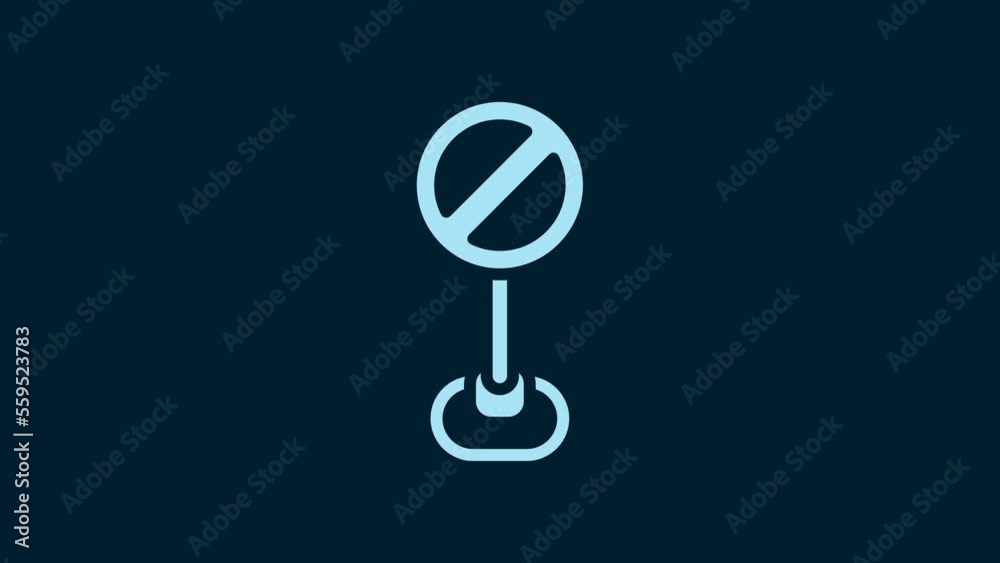 White Stop sign icon isolated on blue background. Traffic regulatory warning stop symbol. 4K Video motion graphic animation White Stop sign icon isolated on blue background. Traffic regulatory warning stop symbol. 4K Video motion graphic animation