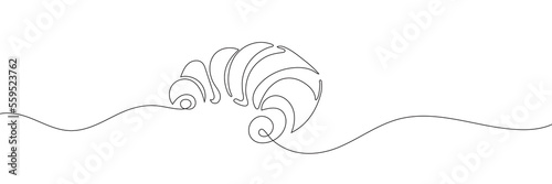 croissant drawn in one continuous line on a white background