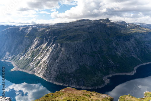 Mountain View on the trail to Trolltunga, Norway
