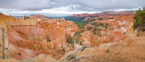 scenic panoramic overlook of bryce canyon at inspiration point