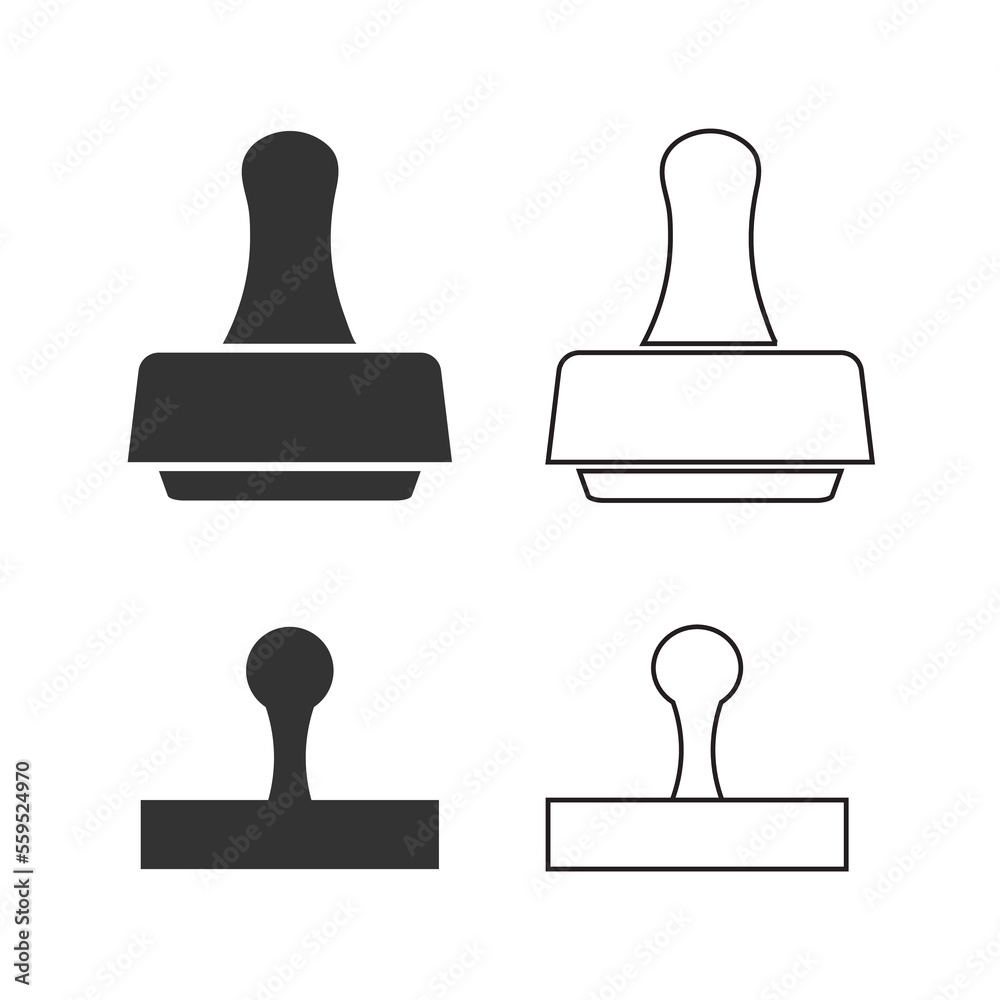 Stamp icon. Approval set line and background vector ilustration. Stamp icon. Approval set line and background vector ilustration.