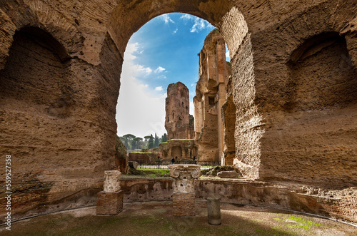 Terme di Caracalla or the Bath of Caracalla, ruins of ancient Roman public baths in Rome, Italy. photo