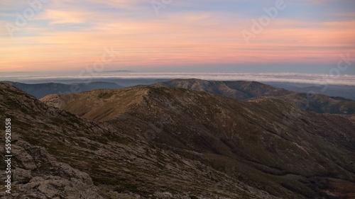 sunrise in sardinia mountains ascending punta la marmora