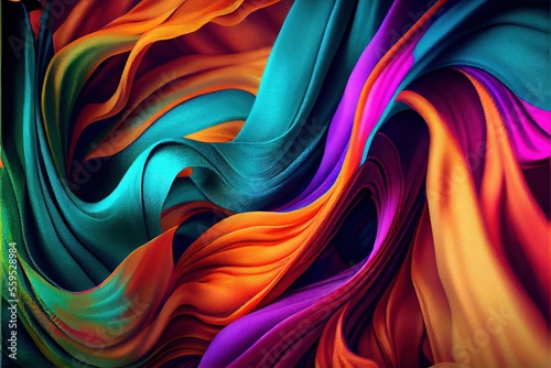 Abstract colorful fabric texture background. AI generated