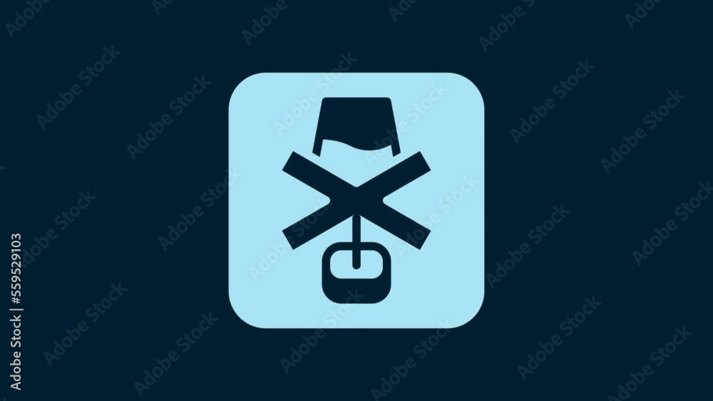 White No alcohol icon isolated on blue background. Prohibiting alcohol beverages. Forbidden symbol with beer bottle glass. 4K Video motion graphic animation White No alcohol icon isolated on blue background. Prohibiting alcohol beverages. Forbidden symbol with beer bottle glass. 4K Video motion graphic animation