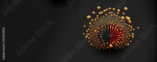 Chinese New Year - Fireworks with copyspace (Generative Art)