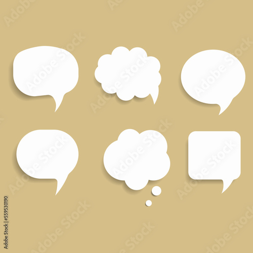 Speech thought bubble set, flat design, vector