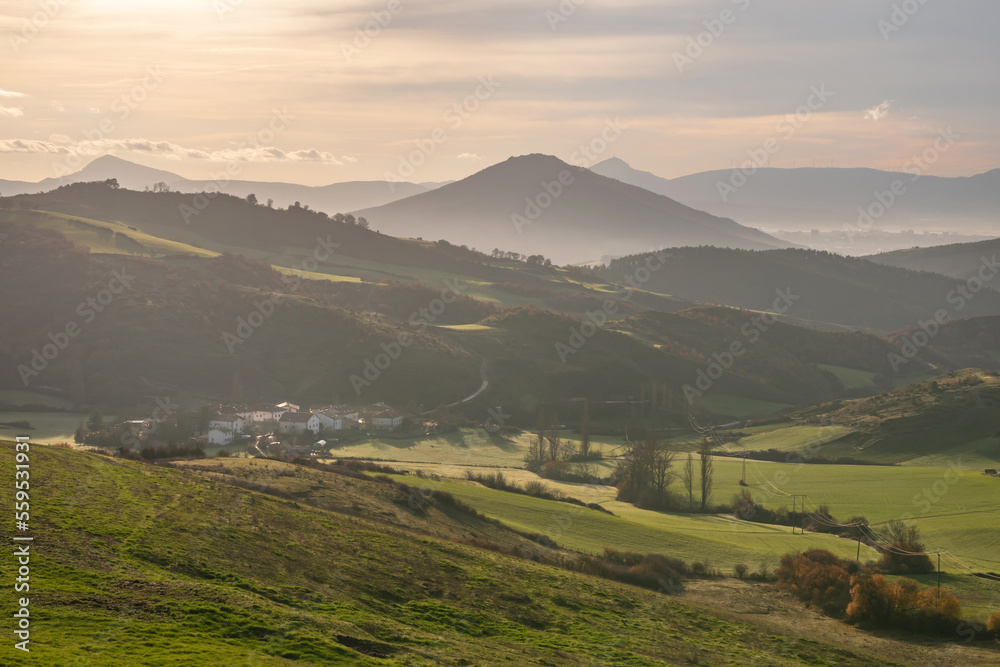 Nuin with the morning mist. Juslapeña, Navarra