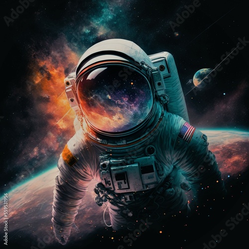 Astronaut in outer space © Andriy