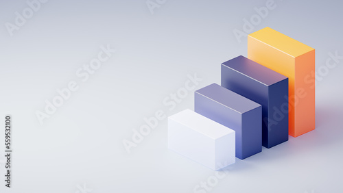 3d abstract graph, visual for your landing-page, bar chart graphic for your website, 3D business visual, website background (ID: 559532100)