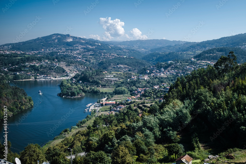 View of the landscape of the Douro Valley, Porto, Portugal.