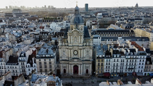 Drone photo Paroisse Saint Paul Saint Louis Paris France europe