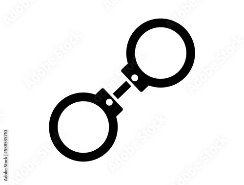 Icon handcuffs. Prison, trial and sentence concept isolated on white background