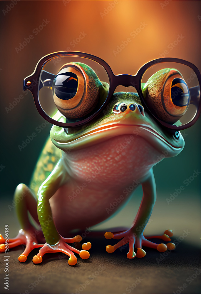 Frog with glasses deals