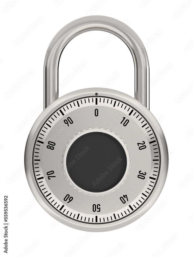 Combination padlock on white background. Isolated 3d illustration Combination padlock on white background. Isolated 3d illustration