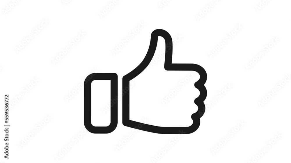 like motion, Thumb up icon like motion, Thumb up icon