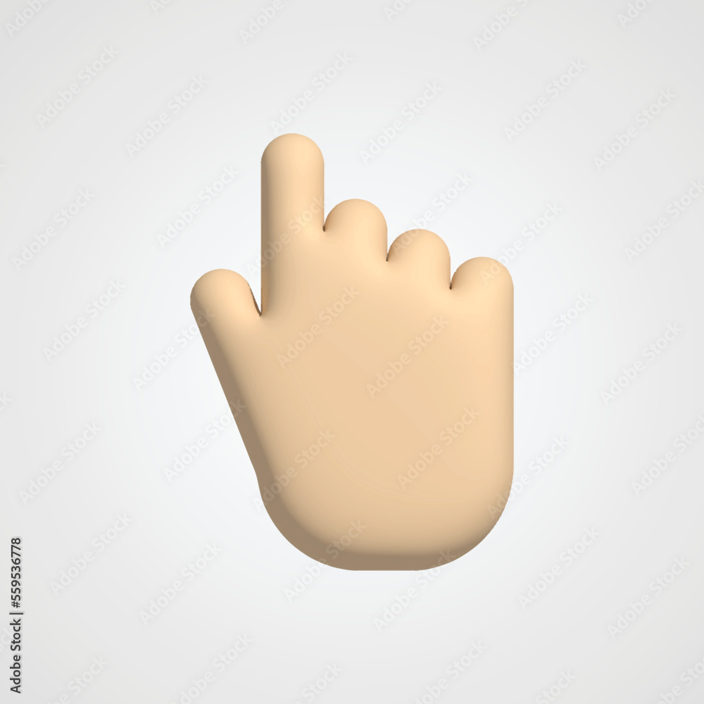 Simple Hand Point 3D Click Element. Skin Color Finger Select the Target Vector Illustrator. Simple Hand Point 3D Click Element. Skin Color Finger Select the Target Vector Illustrator.