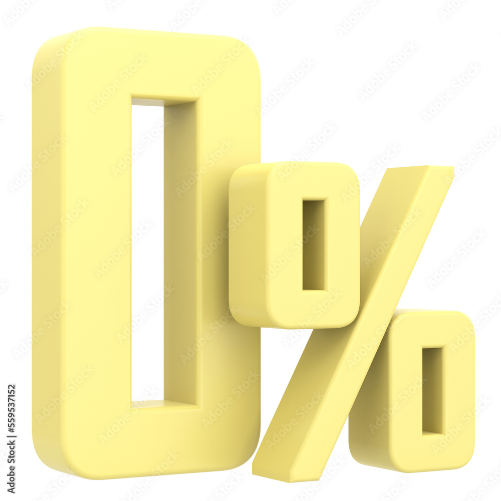 3D 0%. Zero percent installment. 3D illustration. 3D 0%. Zero percent installment. 3D illustration.
