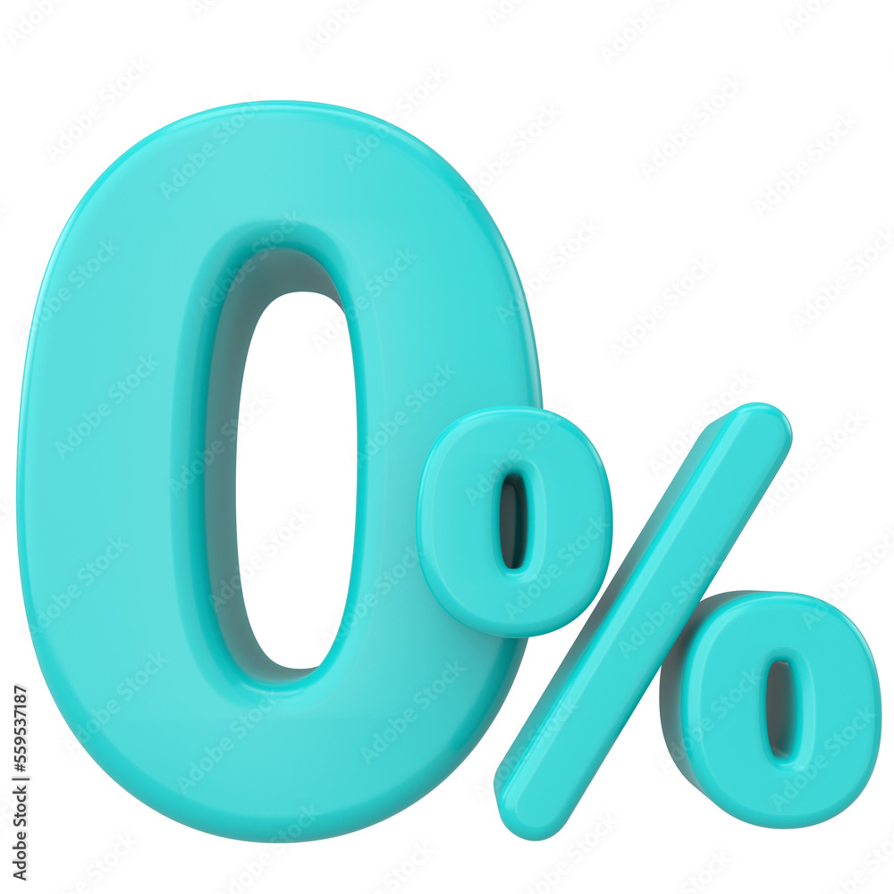 3D 0%. Zero percent installment. 3D illustration. 3D 0%. Zero percent installment. 3D illustration.