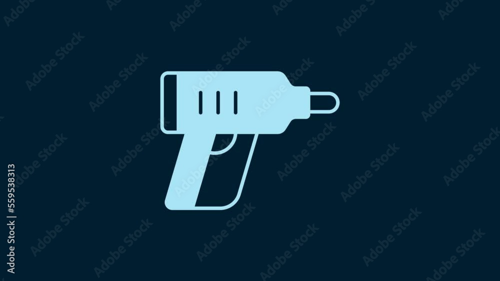 White Electric cordless screwdriver icon isolated on blue background. Electric drill machine. Repair tool. 4K Video motion graphic animation White Electric cordless screwdriver icon isolated on blue background. Electric drill machine. Repair tool. 4K Video motion graphic animation