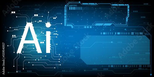 Computer chip Electronic circuit board with AI vector for technology and finance concept and education for future