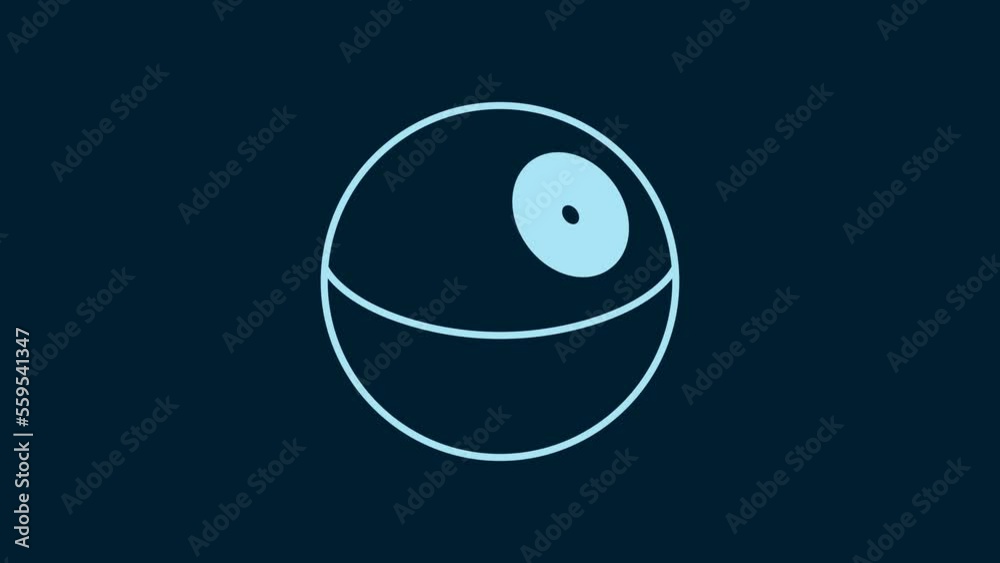 White Planet icon isolated on blue background. 4K Video motion graphic animation White Planet icon isolated on blue background. 4K Video motion graphic animation