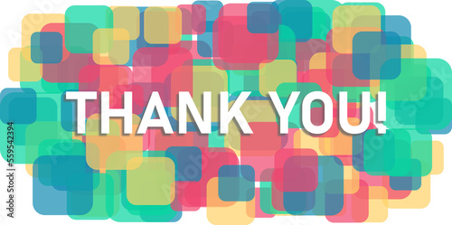 Thank You! colorful banner with transparent background for presentations and web design (.png)