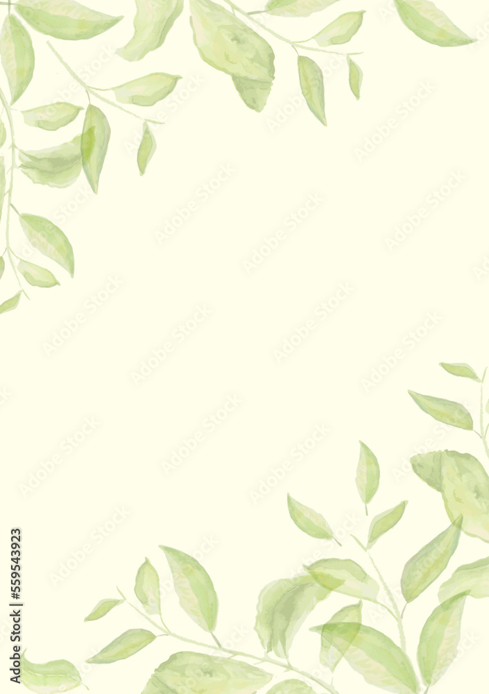 Herbal minimalistic vector frame. Hand painted branches on white background. Greenery wedding invitation. Watercolor style. Herbal minimalistic vector frame. Hand painted branches on white background. Greenery wedding invitation. Watercolor style.