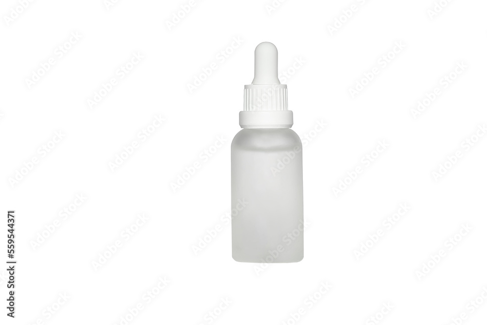 white matte medical cosmetic pipette dropper glass bottle isolated on white background. space for text. white matte medical cosmetic pipette dropper glass bottle isolated on white background. space for text.