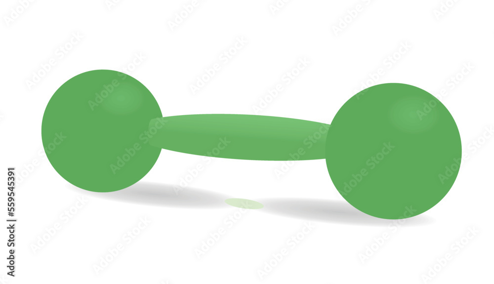 Retro green dumbbells. vector illustration Retro green dumbbells. vector illustration