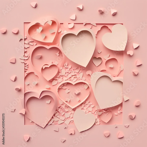 Valentinstag Scherenschnitt, rosa Papier photo