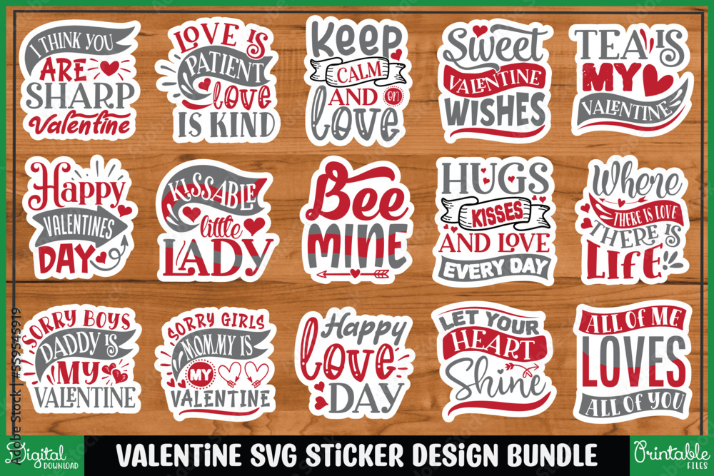 Valentine Svg Sticker Design BundleValentine Svg Desigsn Bundle,Retro Valentine Sublimation Bundle,Funny Valentine Png,XOXO Png Files