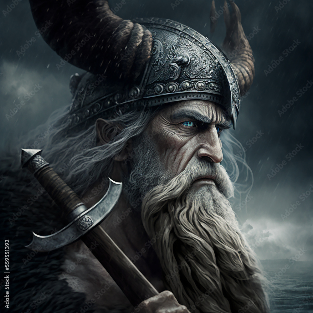 Norse mythology god Baldr. Created with Generative AI technology. Stock  Illustration