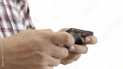 Closeup of Hand Using Smartphone for Connect a Community or Playing NFT Virtual Game