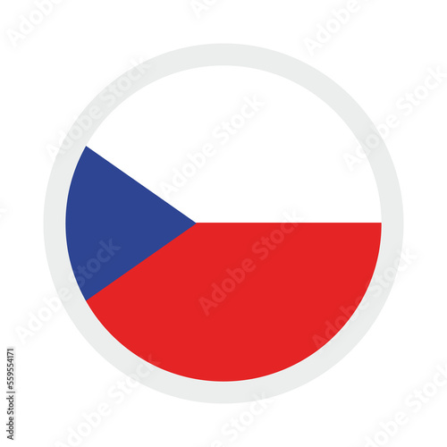 National flag of Czech Republic, round icon, png