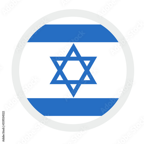 National flag of Israel, round icon,  PNG