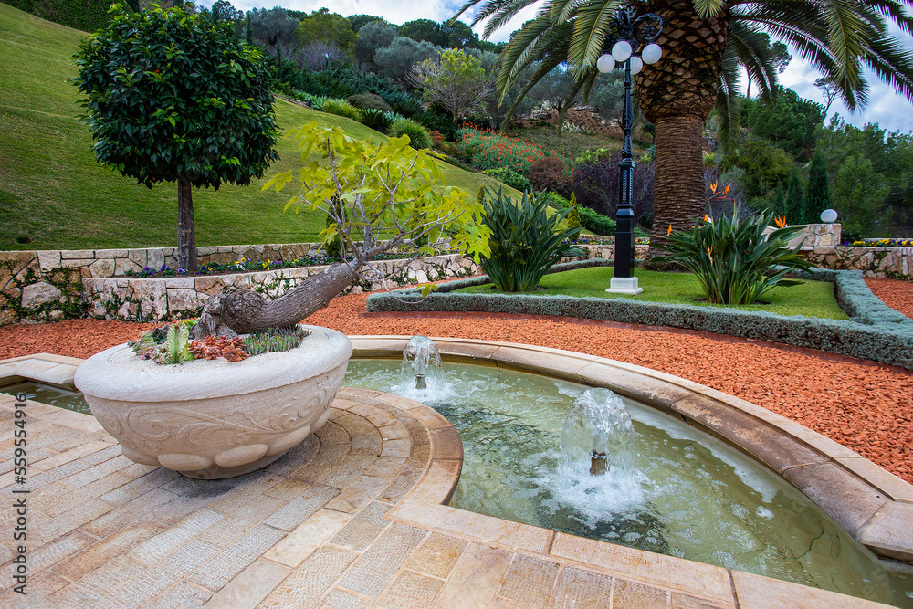 Terraces of the Shrine of the Bab - idyllic garden in tropical Haifa