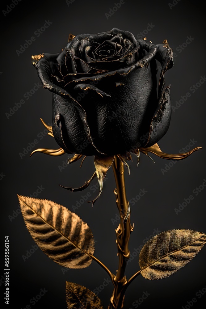 Bracelet Manchette - Roses Blanches Avec Pétales Dorés - Matériaux De Qualité - Neuf Sans Emballage
